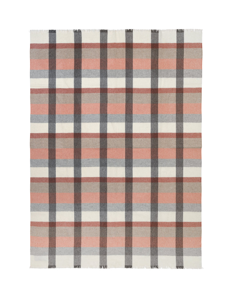 Elvang Denmark Intersection plaid Throw Rusty red/white/grey