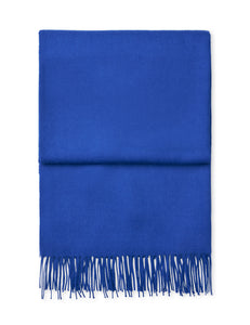 Elvang Denmark Luxury plaid Throw Cobolt blue