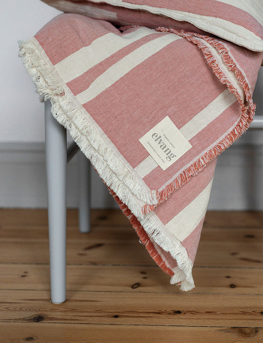 Elvang Denmark Lyme Grass plaid Throw Beige