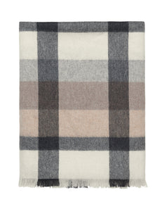 Elvang Denmark Intersection plaid Throw Camel/white/grey