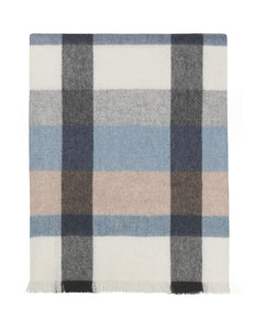 Elvang Denmark Intersection plaid Throw Ocean blue/white/grey