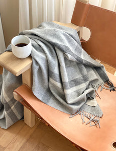 Elvang Denmark Manhattan plaid Throw Grey