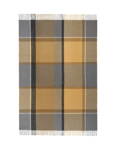 Elvang Denmark Manhattan plaid Throw Yellow ocher/smoked glass