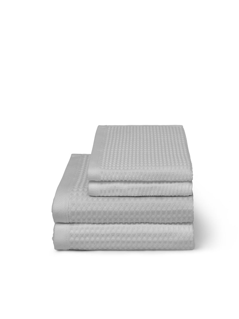 Elvang Denmark Waffle badehåndklæde 70x140 cm Terry towels Light grey
